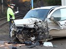 V Doln� Cerekvi se srazil osobn� v�z s rychl�kem. Hroziv� vypadaj�c� nehoda se...