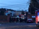 Pratí hasii zasahují v areálu firmy v ulici Komoanská pi úniku chloru...