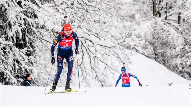 DINA. Anastasia Kuzminov bhem sthacho zvodu biatlonistek ve francouzskm Annecy.