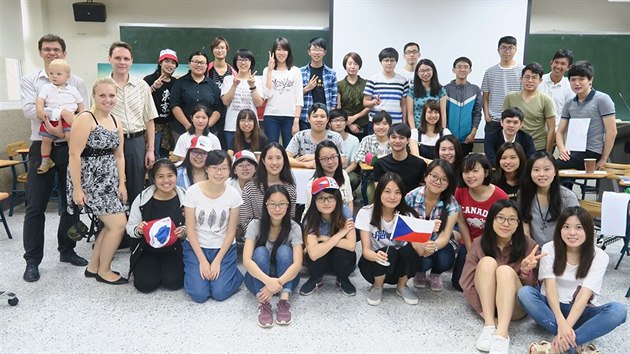 Studenti bohemistiky na tchajwanské univerzitě v Tchaj-Peji.
