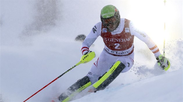 Michael Matt ve slalomu ve Val dIsere.