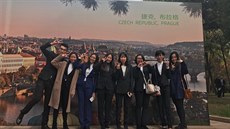 Studenti etiny na Pekingské univerzit mezinárodních studií.