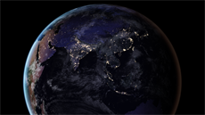 Pohled na Zemi v noci – Asie
