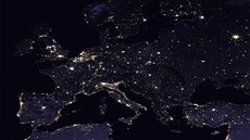 Pohled na Zemi v noci – Evropa