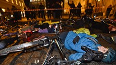 Cyklisté v Praze protestovali proti zákazu kol v centru metropole (11. prosince...