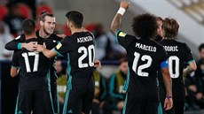 Fotbalisté Realu Madrid se radují z postupu do finále mistrovství sv�ta klub�,...