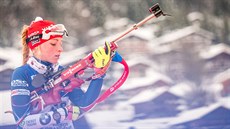 Markéta Davidová pi nástelu ped sprintem.