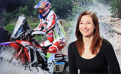 Gabriela Novotn, prvn eka v motocyklov kategorii na Rallye Dakar 2018, v...