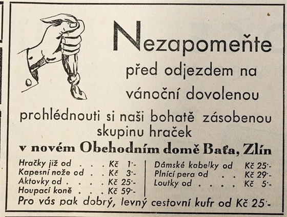 Z reklamy uveejnné v novinách 18. a 21. prosince 1931 je zejmé, e budova...