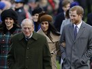 Vévodkyn Kate, Meghan Markle a princové Philip a Harry na slavnostní...