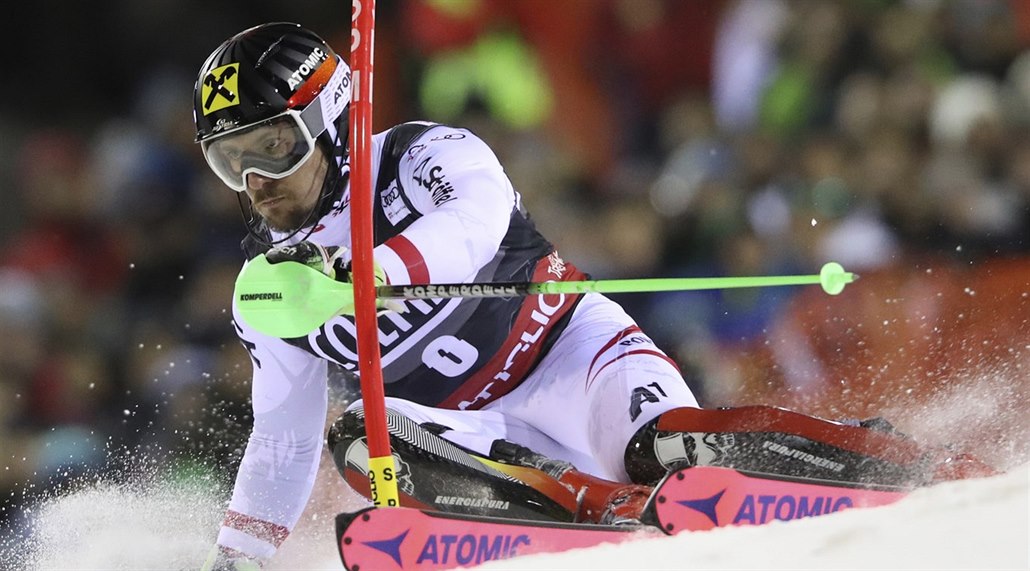 Marcel Hirscher na svahu v Madonn� di Campiglio