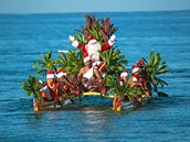 Příjezd Santa Clause na Havaji