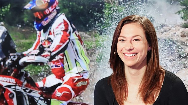 Gabriela Novotn, prvn eka v motocyklov kategorii na Rallye Dakar 2018, v poadu Rozstel