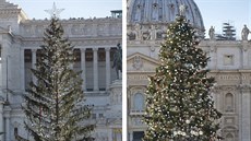 Porovnání jihotyrolského dovozu na Benátském náměstí s vánočním stromem ve...