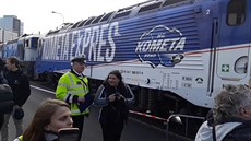 Vlak Komety projel mstem a zamíil do Prahy (prosinec 2017).