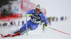 Peter Fill na trati kombinaního slalomu v Bormiu.