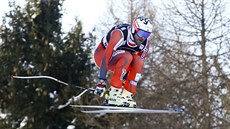 Kjetil Jansrud na trati kombinaního sjezdu v Bormiu.