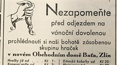 Z reklamy uveejnné v novinách 18. a 21. prosince 1931 je zejmé, e budova...