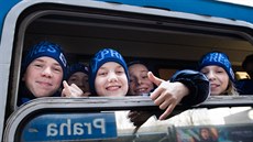 Fanouci Komety Brno dorazili k utkání se Spartou na Libeské nádraí.