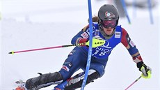 Americká slalomáka Resi Stieglerová bhem závodu v Lienzu.