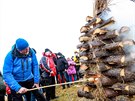 Tradiní setkání ech a Slovák na esko-slovenském vrcholu Bílých Karpat...