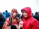 Tradiní setkání ech a Slovák na esko-slovenském vrcholu Bílých Karpat...