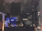 Vyhořelý obchod s taneční obuví v Olomouci v Rooseveltově ulici. (31. prosinec...