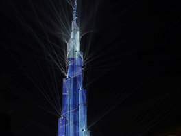 Silvestrovsk oslava na nejvym mrakodrapu svta v Dubaji