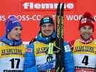 Alexej Poltoranin (uprosted) z Kazachstánu vyhrál závod v bhu na lyích na 15...