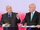 Petr Hannig a Pavel Fischer pi debat osmi prezidentských kandidát na...