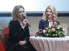 Lucie Talmanová a Eva Hynková pi debat partnerek kandidát na prezidenta