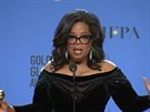 Oprah Winfreyová na pedávání cen Zlaté glóby (2018)