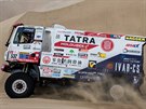 Tatra posádky Martin oltýs, Tomá ikola a Josef Kalina na trati Rally Dakar...