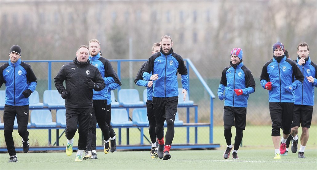 Trénink fotbalist� Plzn�.