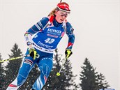 Česká biatlonistka Jessica Jislová na trati stíhacího závodu v Oberhofu.