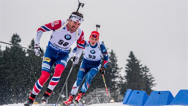 Emila Hegle Svendsena sth pi sprintu v Oberhofu Adam Vclavk.