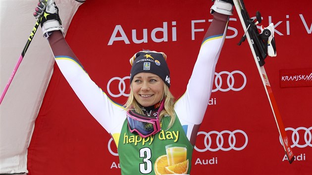 vdka Frida Hansdotterov slav druh msto ve slalomu v zvod Svtovho pohru v Kranjsk Goe.