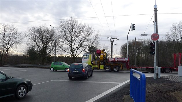 Pardubick kiovatka silnice I/36 a odboky do Doubravic. (5.1.2018) 