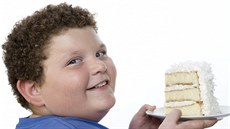 obézní chlapec, ilustrace