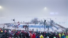 Oberhof bhem tafetového závodu mu zahalila hustá mlha.