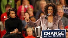 Oprah Winfreyová bhem kampan Baracka Obamy.