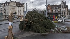 Západ Evropy zasáhla vtrná boue. výcarsko. (3. ledna 2018).