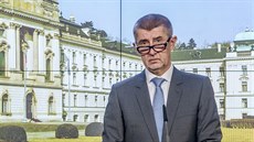 Andrej Babi na tiskové konferenci na Úadu vlády.