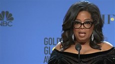 Oprah Winfreyová na pedávání cen Zlaté glóby (2018)