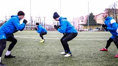 První trénink fotbalistů Brna v novém roce.