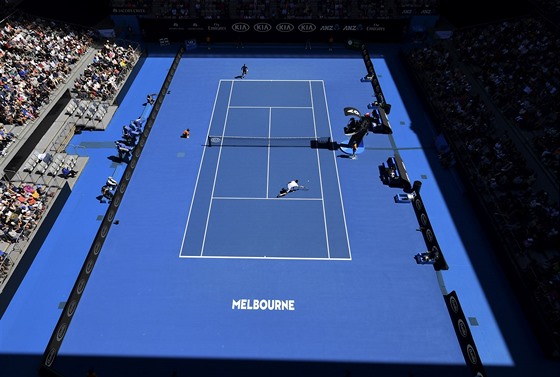 Momentka z prvnho dne Australian Open.