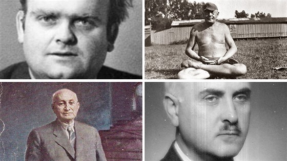 Zleva nahoe Jan Kefer, Karel Weinfurter, Jan Mikoláek a Oldich Eliá