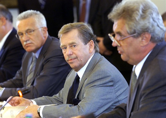 Václav Klaus, Václav Havel a Milo Zeman (2000)
