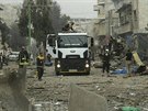 Následky bombardování v syrské provincii Idlíb (3. ledna 2018)