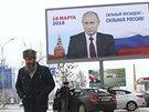 Volební billboard Vladimira Putina v eensku (17. ledna 2018)
